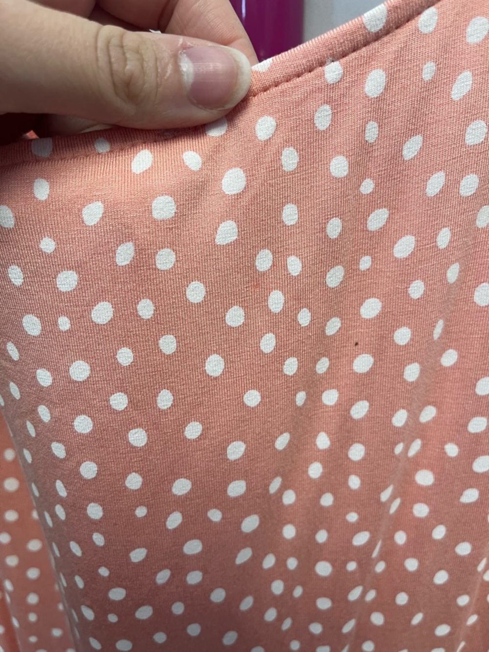 Addition Elle Peach Dot Twist-Front Midi Dress - Picture 3 of 6